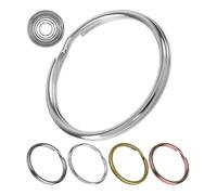 Key Rings Set, Ø 35 mm Diameter, 12 Pieces, Made of Hardened Steel, in Black, Metal Hoop Key Rings, Wrench Organisation car Code, Front Door Spanner, Split Circle O Loop DIY Kit