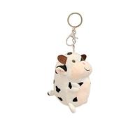 Key Rings Small Cute Little Cows Plush Pendant Bag Key Accessories Toy Black And Whites Spots Cow Souvenir Ornament Zipper Id (Silver, A)
