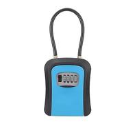 Key Safe, Portable Key Storage Box with Removable Shackle,Weatherproof Resettable Code House Key Safe Security Lock Box(Blu)