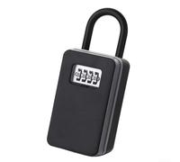 Key Safe Wall Mounted 4 Digit Combination Lock Box Weatherproof Outdoor Security for Spare Keys Cash Storage Aluminium Alloy Black 173x75x51mm