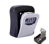 Key Safe Wall Mounted,4-Digit Combination LockBox,Heavy Duty Waterproof Key Cabinet for Home, Garage, School, Office Storage (Grey)