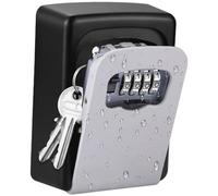 Key Safe Wall Mounted, Key Safe Outdoor Waterproof Wall Mounted Super Security Key Box 4-Digit Combination Key Storage Box with Weatherproof Cover for Home Garage School Elderly House