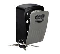 Relaxdays Safe, 4 Digit Combination Lock, Large Wall-mounted Lockbox For Keys, HWD 14.5 x 10.5 x 5 cm, Black/Grey, Aluminium