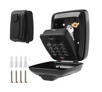 Key Safe Wall Mounted Outdoor - Police Approved 12-Digit Combination Lock Box, Weatherproof & Waterproof Spare Key Hider for Home, Garage, Office, School - High Security Key Storage Box