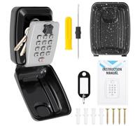 Key Safe Wall Mounted Outdoor, Police Approved Secure Key Lock Box Outdoor with 12 Digit Combination, Weatherproof Keysafe with High Security, Keysafe Wall Mounted Outside for Home School Garage