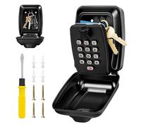 Key Safe Wall Mounted Police Approved,Key Lock Box Outdoor,Large Key Lock Box with Resettable 12-Digit Code Key Safe Box with Weatherproof Cover for Outside Home Garage Office & School