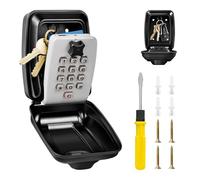 Key Safe Wall Mounted Police Approved,Key Lock Box Outdoor,Large Lock Box with Resettable 12-Digit Code Key Safe Box with Weatherproof Cover for Outside Home Garage Office & School