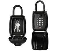 Key Safe Wall Mounted Police Approved,Large Capacity Outdoor Key Lock Box with Resettable 12-Digit Code, with Weatherproof Cover for Outside Home, Garage, Office & School