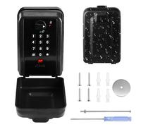 Key Safe Wall Mounted, Police Approved, Large Key Lock Box with Resettable 12-Digit Code Keysafe Wall Mounted Outside, Key Safe Outdoor with Weatherproof Cover for Home Garage Office School (Black)