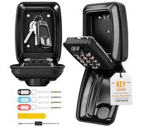 Key safe wall mounted Police Approved waterproof and Large Capacity Key Safe Outdoor for Home Office Garage School Airbnb Warehouse in Black