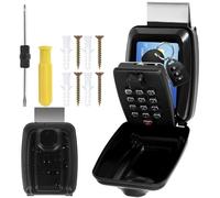 Key Safe Wall Mounted Police Approved Waterproof Password Key Lock Box 12-Digit Combination Code Keys Storage Hanging Box Resettable Outdoor Lockbox for Home Car Keys Outside (Black Car Window Style)