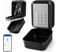 Key Safe Wall Mounted, Smart Lock Box with Bluetooth, TTLock App & PIN Code, Heavy-Duty Zinc Alloy Construction, Weatherproof Design, Outdoor Key Storage for House Office Rental
