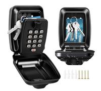 Key Safe Wall Mounted, Waterproof Key Safe, Resettable 12 Digit Combination Top Security Key Lock Box Outdoor With Weatherproof Cover, Keysafe Wall Mounted Outside For Home, Garage, Office