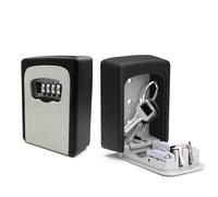 Key Safe Wall Mounted - Waterproof Outdoor Lockbox with 4-Digit Combination - Heavy-Duty Key Lock Box for Home, Garage, Airbnb, Rentals & Real Estate (Grey)