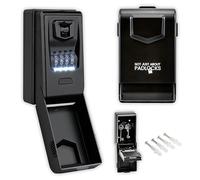 Key Safe with LED Light | Wall Mounted 4-Digit Combination Lock Box | Heavy-Duty Aluminium | Metal Outdoor Key Storage with Weather Resistant Cover