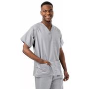Key Scrubs Lightweight Unisex Scrub Top - 3 Pockets, Chest Pen Slot - Industrial Laundry Safe, Wash Up to 85°C - Comfortable Medical Workwear for Healthcare, Scrub Tops, Medical Scrubs Grey