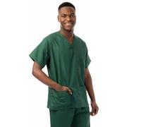 Key Scrubs Lightweight Unisex Scrub Top - 3 Pockets, Chest Pen Slot - Industrial Laundry Safe, Wash Up to 85°C - Comfortable Medical Workwear for Healthcare, Scrub Tops, Medical Scrubs Bottle Green
