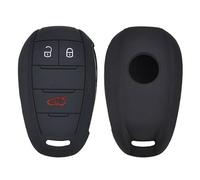 Key Shell Cover Compatible With Alfa Romeo Giulia and Stelvio Silicone Rubber 3 Buttons Keychain Soft Case Protection Car Remote Control (Black)