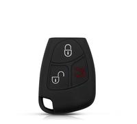 Key Shell For Mercedes For Benz CL55 CL600 CL65 C230 C240 C280 C320 3 Button Silicone Car Key Cover Protector Shell Case Fob(Black)