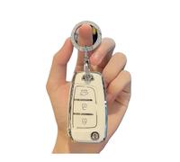 Key Shell Holder TPU Car Folding Key Case Cover Holder Shell Keychain For Hyundai For Azera For Elantra For Solaris For Tucson I30 I35 I40 For KONA For Genesis Key Shell(White Set A)