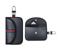 Key Signal Blocker Pouch, 2 Pack Faraday Pouch for Keys, RFID Protection, Anti-Theft Keyless Entry, Remote Fob Bag, Car Security Gifts Set (Black)