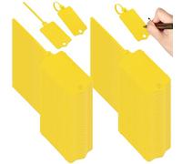 Key Tags, 100pcs Reusable Plastic Blank Seal Shipping Tags with Self Looping Tails, Waterproof Key Label Tags, Writable Tags for Labeling
