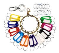 Key Tags, 20 Key Label Tags with Ring, 10 Key Chain Rings, 1 Key Clip, 1 Janitor Key Ring, Suitable for Company, Home Key Management.