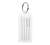 Key Tags Id Labels Plastic Reusable with Flipping Lid, 30pcs White