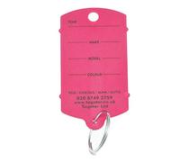 Key tags - Vehicle plastic key tags (200) with metal split rings - 11 colours (Magenta)