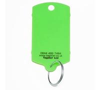 Key tags - Vehicle plastic UNPRINTED key tags (200) with metal rings (Green)