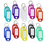 Key Tags with Labels Key Fobs with Labels Key Rings with Tags Multi Coloured Easy to Read,for Luggage, Pets and Office Multipurpose (20 pcs,10 Colors)
