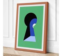 Key to the Mind Minimalist Canvas Wall Art Print 18x12 Inch