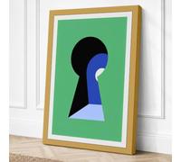 Key to the Mind Minimalist Canvas Wall Art Print 24x16 Inch