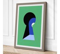 Key to the Mind Minimalist Canvas Wall Art Print 24x16 Inch