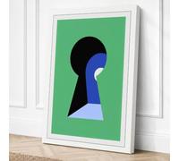 Key to the Mind Minimalist Canvas Wall Art Print 30x20 Inch