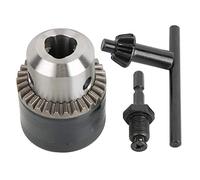 Key Type Drill Chuck and Hex Head Adapter Kit - 3 mm to 16 mm Clamping Range with 1/2 20UNF Mounting Thread - Wear Resistant Jaws and Anti Rust Electrophoretic Coating