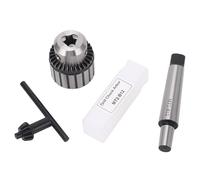 Key Type Drill Chuck Set, Drill Press Chuck with Torsion Wrench, 1-10 mm B12 MT2-B12 Arbor, High Carbon Steel Drill Chuck for Bench and Floor Standing Drill Press