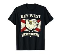 Key West Florida Flag Design Florida Keys Rooster Souvenir T-Shirt