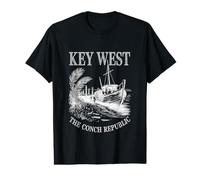 Key West Florida Keys Boat Palm Vintage Island Value Graphic T-Shirt