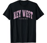 Key West Florida Keys Vintage Retro US City State Travel Cotton Men T Shirt Black