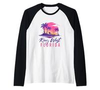 Key West Florida - Retro Spring Break Beach Vacation Summer Raglan Baseball Tee