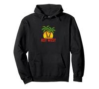 Key West Florida Retro Sunset Palm Island Vacation Pullover Hoodie