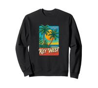 Key West Florida Retro Sunset Palm Island Vacation Sweatshirt