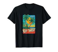 Key West Florida Retro Sunset Palm Island Vacation T-Shirt