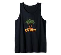 Key West Florida Retro Sunset Palm Island Vacation Tank Top