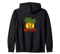 Key West Florida Retro Sunset Palm Island Vacation Zip Hoodie