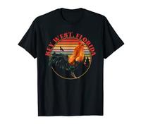 Key West Florida Retro Sunset Rooster Chicken Cockfight T-Shirt