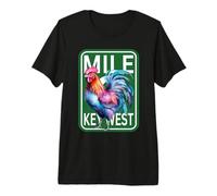 Key West Florida Rooster Chicken Mile 0 Marker Family Match Premium T-Shirt
