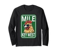 Key West Florida Rooster Chicken Mile Zero Marker Family Long Sleeve T-Shirt