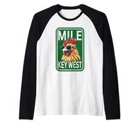 Key West Florida Rooster Chicken Mile Zero Marker Family Raglan Baseball Tee